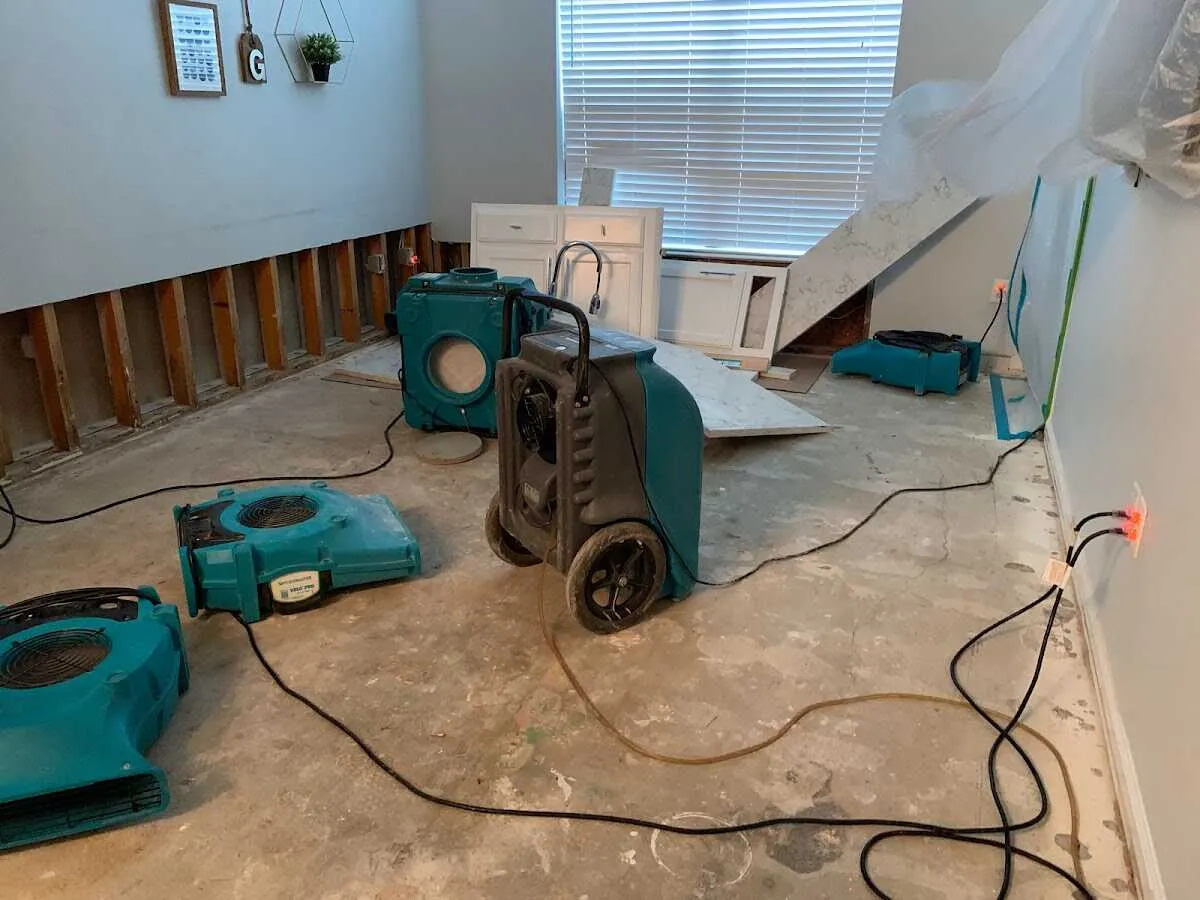 Dehumidifier in flood-cut room for Water Extraction & Removal in Rockland